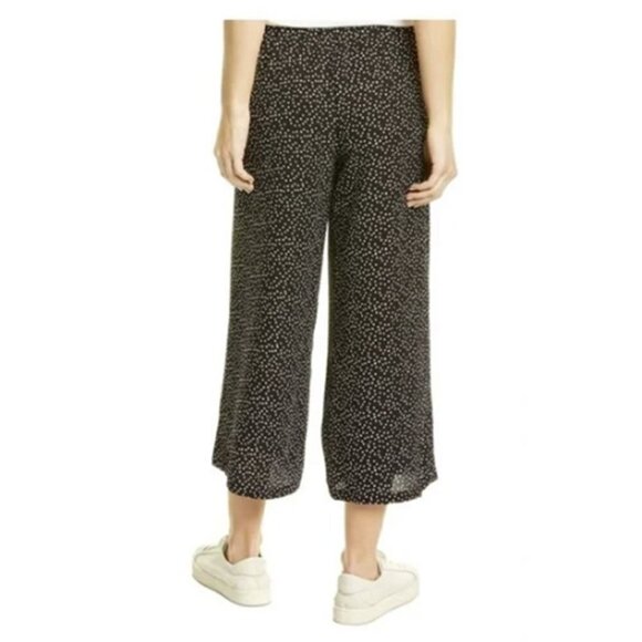 Max Studio Wide Leg Cropped Crepe Black And White Trouser Capri Pants - Picture 7 of 10